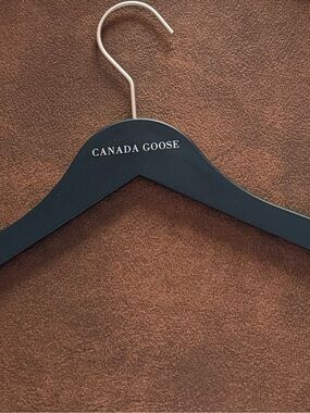 Canada Goose Black Branded Wooden Hanger with Silver Hook